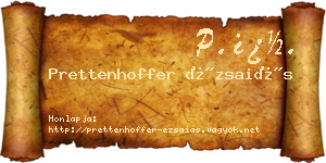 Prettenhoffer Ézsaiás névjegykártya